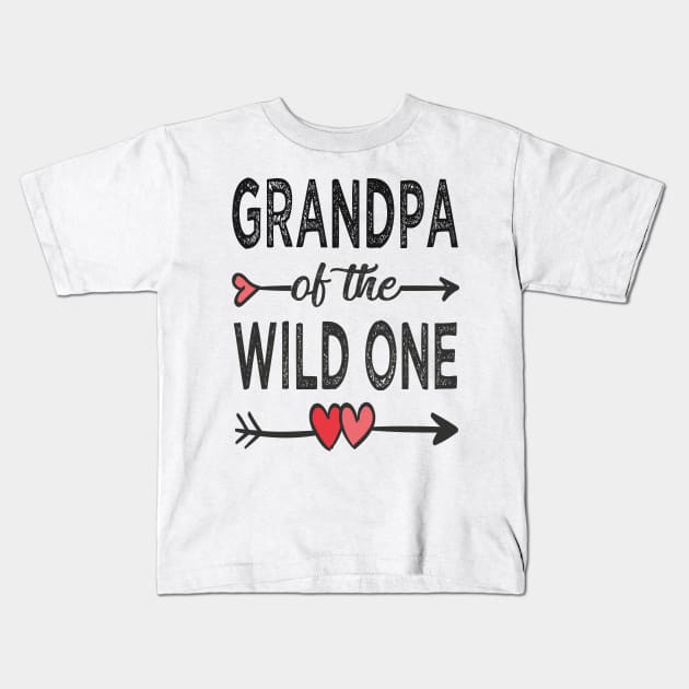 grandpa of the wild one grandpa Kids T-Shirt by Bagshaw Gravity